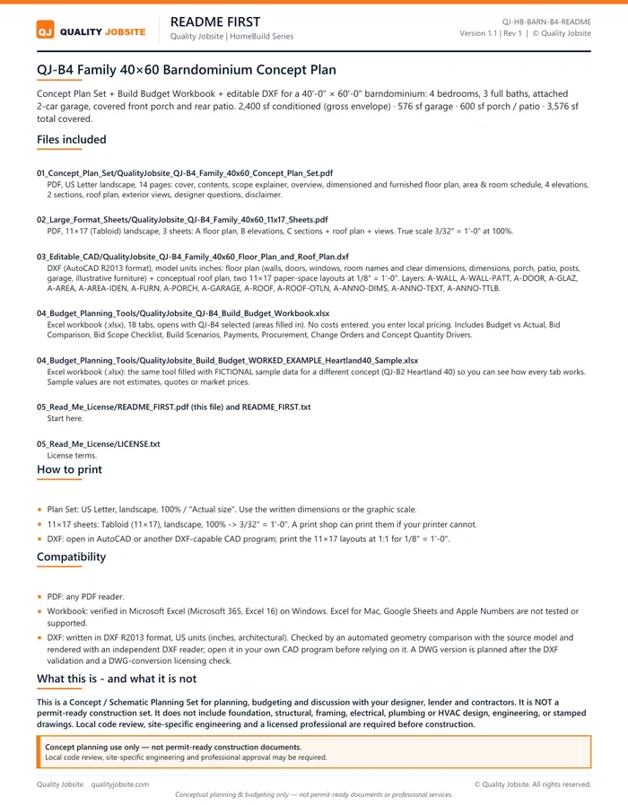 README + License preview