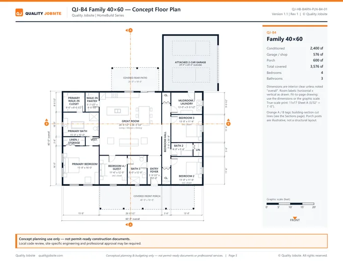Floor plan sheet from the QJ-B4 PDF plan set